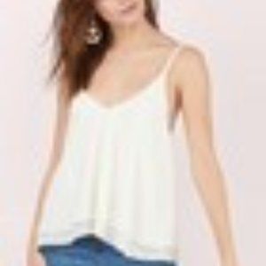 Tobi Flowy Cream Camisole Top, Size Small